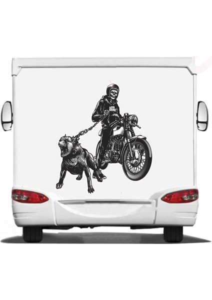 Motosiklet Chopper Pitbull Sticker 00545 modelleri