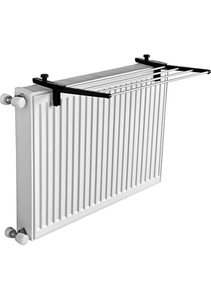 Banyo Lüks 1 Adet Siyah Demir Petek Üstü Kurutmalık Kalorifer Çamaşır Askısı 60CM 4 Telli Katlanabilir