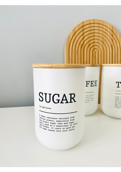 Üçlü Bambu Kapaklı Cam Kavanoz Seti Çay Şeker Kahve Kavanozu 3lü Kavanoz (Tea-Coffee-Sugar) fiyatları