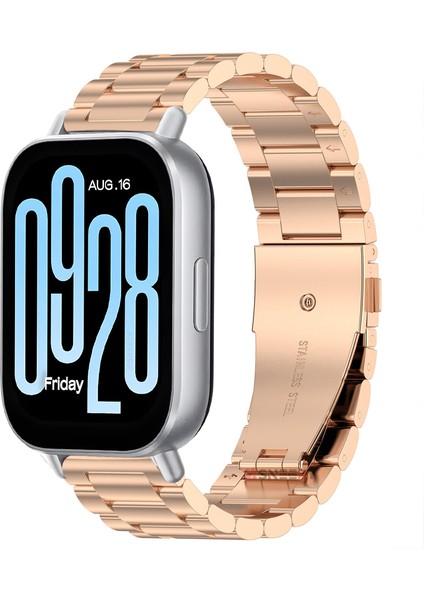Xiaomi Redmi Watch 5 Active/Redmi 5 Lite Uyumlu Paslanmaz Döküm Çelik Metal Baklalı Kordon