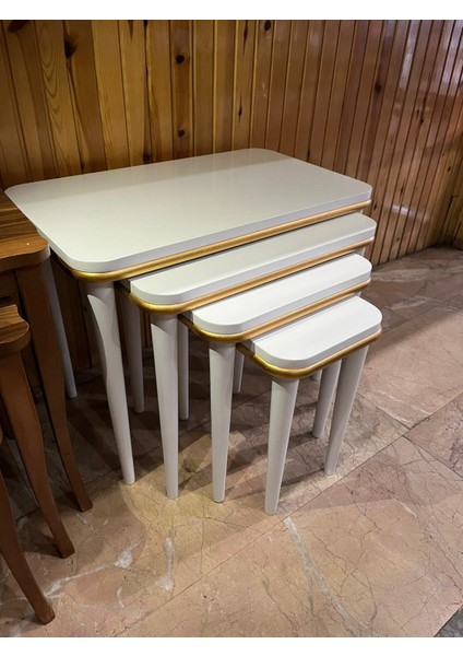 4 Lü Ahşap Mdf Zigon Sehpa ,mdf Dörtlü Ahşap Servis Sehpası ,salon Sehpası ,modern Sehpa