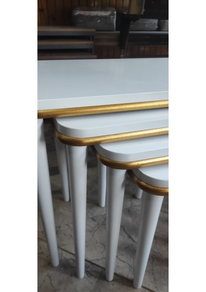 4 Lü Ahşap Mdf Zigon Sehpa ,mdf Dörtlü Ahşap Servis Sehpası ,salon Sehpası ,modern Sehpa fiyatları