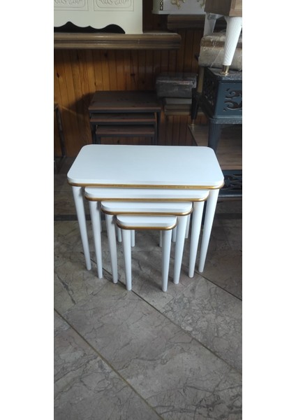 4 Lü Ahşap Mdf Zigon Sehpa ,mdf Dörtlü Ahşap Servis Sehpası ,salon Sehpası ,modern Sehpa modelleri