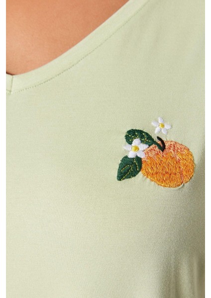 Büyük Beden Kadın Viskon Bisiklet Yaka Kısa Kol Baskılı Örme Pijama Takımı modelleri