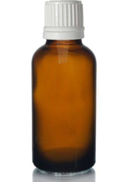 Amber Dropper Beyaz İçten Damlalıklı Kapaklı Cam Şişe 30 ml x 10 Adet