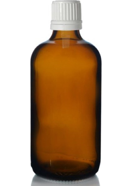 Amber Dropper Beyaz İçten Damlalıklı Kapaklı Cam Şişe 100 ml x 5 Adet