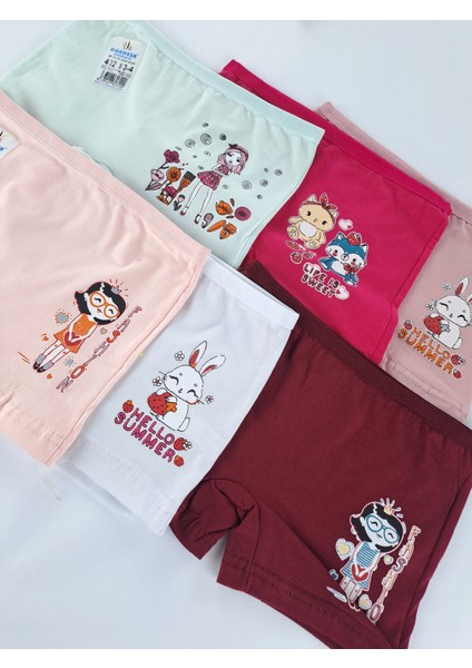 Kız Çocuk Boxer Farklı Renkler 6 Adet fiyatları