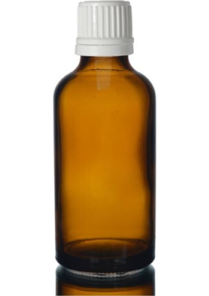 Amber Dropper Beyaz İçten Damlalıklı Kapaklı Cam Şişe 50 ml x 10 Adet