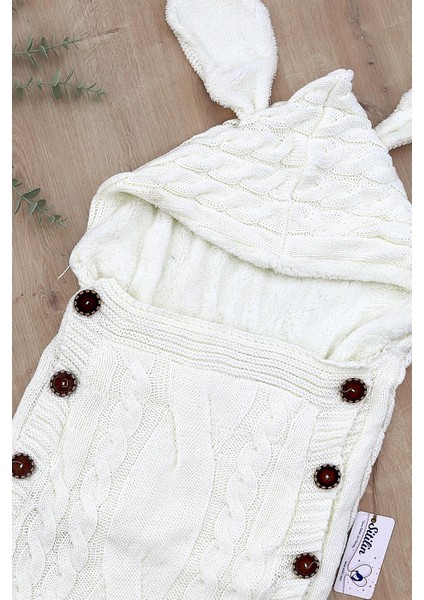 Kız Erkek Bebek Tavşan Düğmeli Krem Anakucağı Kundak STL6813 fiyatları