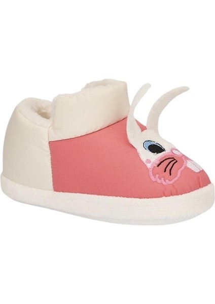 Çocuk Figürlü Panduf Ev Pandufu Ev Ayakkabısı Ev Botu Kreş Okul Ayakkabısı Pudra - Beyaz