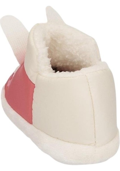 Çocuk Figürlü Panduf Ev Pandufu Ev Ayakkabısı Ev Botu Kreş Okul Ayakkabısı Pudra - Beyaz
