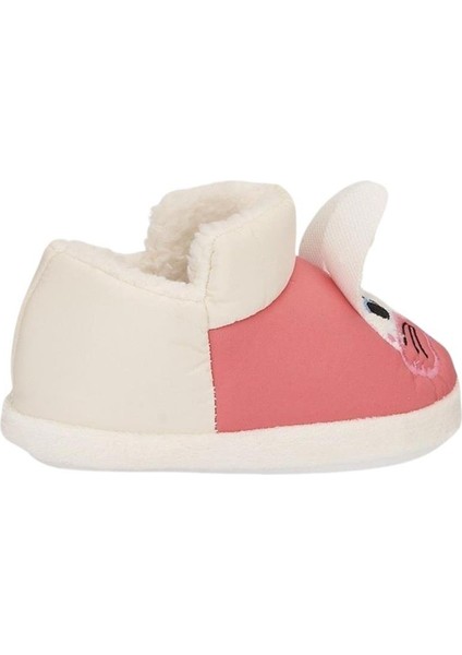 Çocuk Figürlü Panduf Ev Pandufu Ev Ayakkabısı Ev Botu Kreş Okul Ayakkabısı Pudra - Beyaz