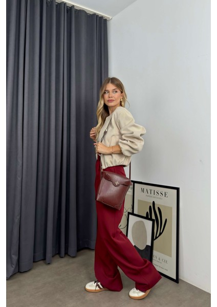 Bej Bisiklet Yaka Fermuarlı Astarlı Beli Lastikli Kaşe Ceket fırsatları