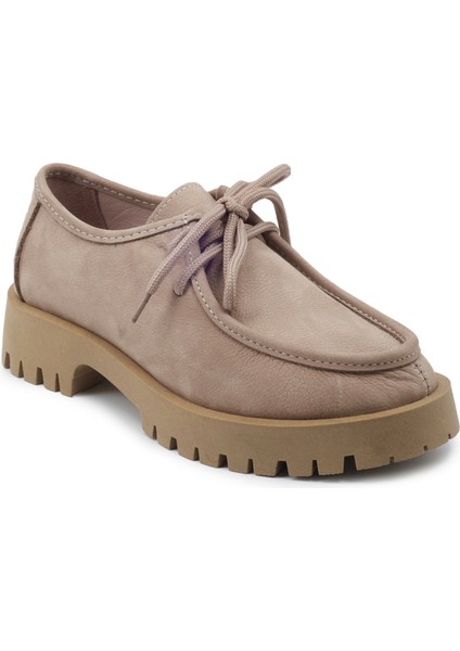 Vizon Nubuk Loafer Kadın Ayakkabı