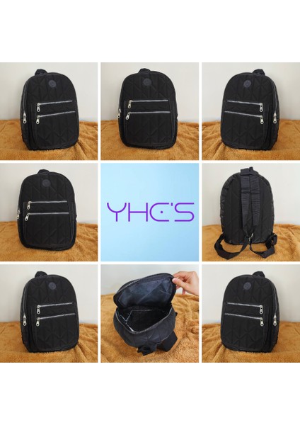 Şık ve Işlevsel Siyah Kapitone Desenli Sırt Çantası | Günlük Kullanım ve Seyahatler Için Mükemmel indirimleri