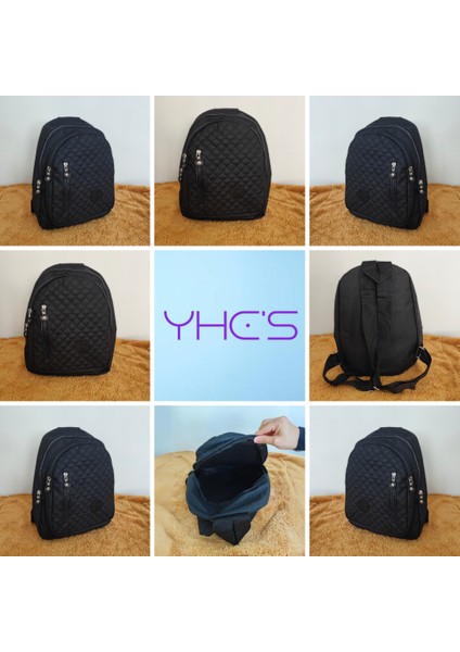 Şık ve Işlevsel Siyah Kapitone Desenli Sırt Çantası | Günlük Kullanım ve Seyahatler Için Mükemmel fırsatları