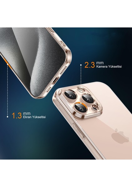 iPhone 16 Pro Max Kapak Kamera Korumalı Süper Silikon Şeffaf Kılıf