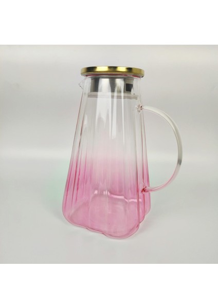 Pembe Gold Krom Metal Kapaklı Contalı Süzgeçli Borosilikat Sürahi – 1.8 Lt.