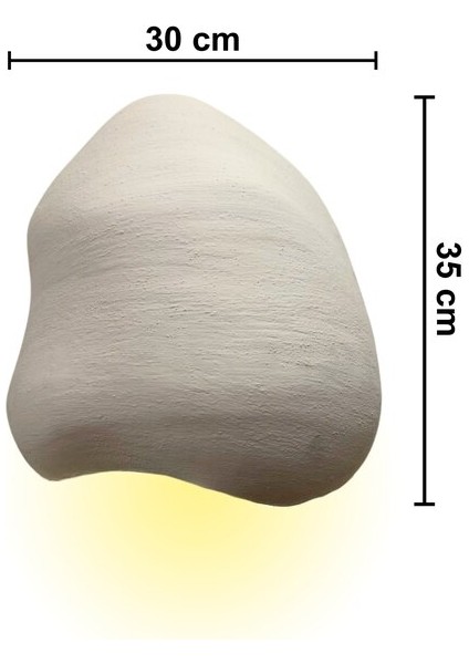 Fiberglass Duvar Apliği E14 Duylu - 30X35 Cm, Traverten Görünümlü Beton Grisi