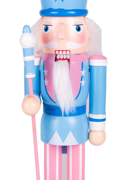Yılbaşı Süsü Kurşun Asker Mavi Taçlı Fındıkkıran Mavi-Pembe 37 Cm. fiyatları