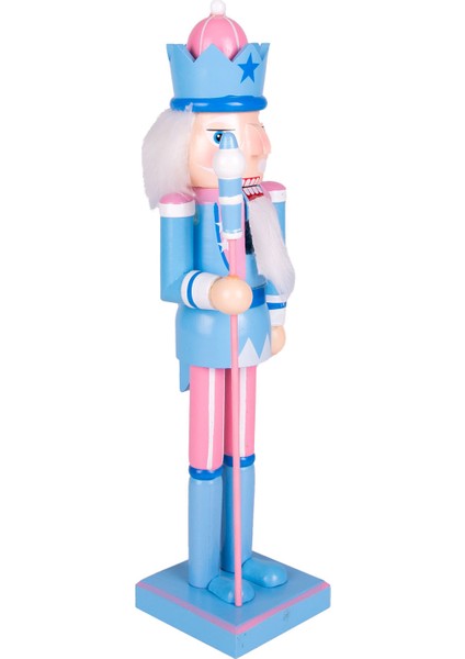 Yılbaşı Süsü Kurşun Asker Mavi Taçlı Fındıkkıran Mavi-Pembe 37 Cm. modelleri