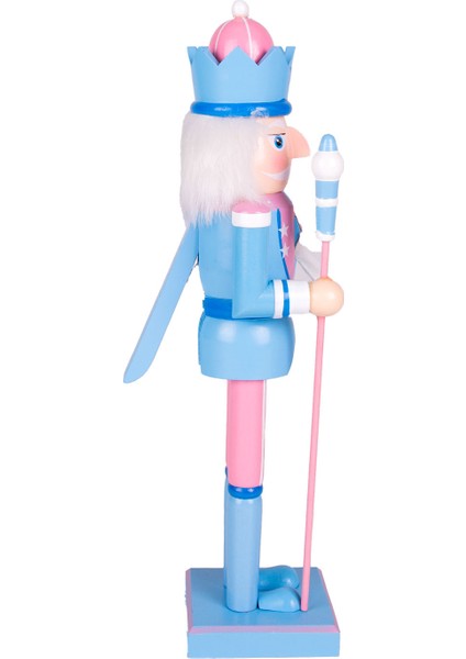 Yılbaşı Süsü Kurşun Asker Mavi Taçlı Fındıkkıran Mavi-Pembe 37 Cm. fırsatları