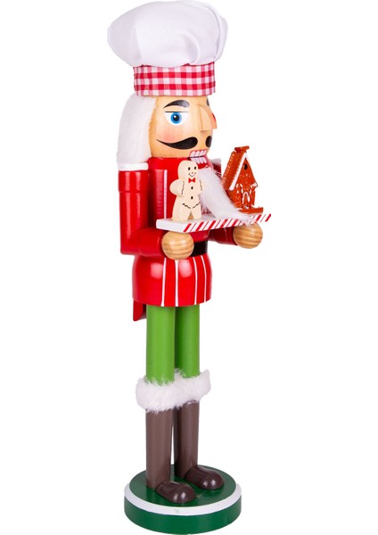 Yılbaşı Süsü Kurşun Asker Aşçı Fındıkkıran Kırmızı-Yeşil 37 Cm. fiyatları