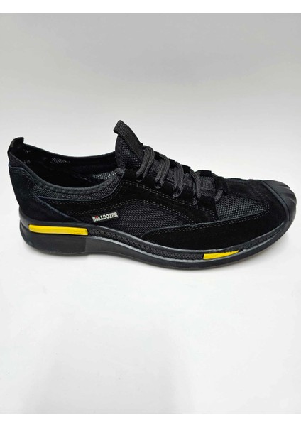 Hakiki Deri Siyah Renk Yazlık Bağcıklı Esnek Kauçuk Taban Erkek Ayakkabı C-82314702