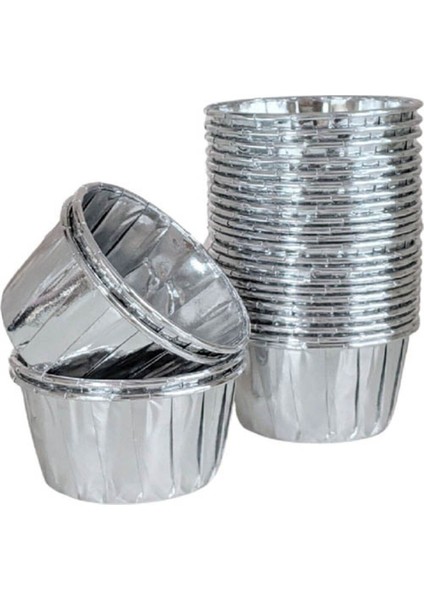 25 Adet Kağıt Muffin Kek Cupcake Sufle Kapsülü Silver fiyatları