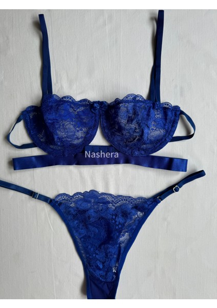 Mavi Victoria Balenli Bralet Tül Sütyen Iç Çamaşır Takımı fiyatları