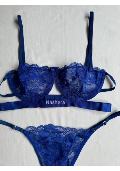 Mavi Victoria Balenli Bralet Tül Sütyen Iç Çamaşır Takımı modelleri