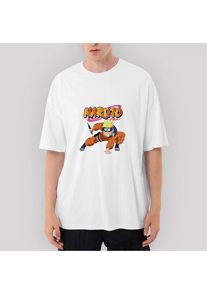 Naruto Oversize Beyaz Tişört