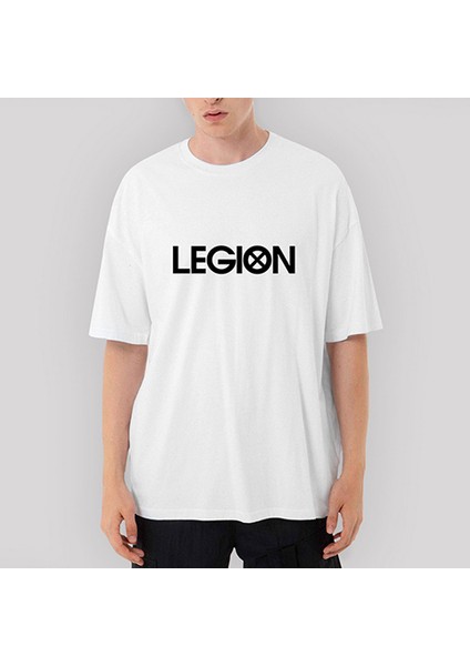 Legion Logo Oversize Beyaz Tişört