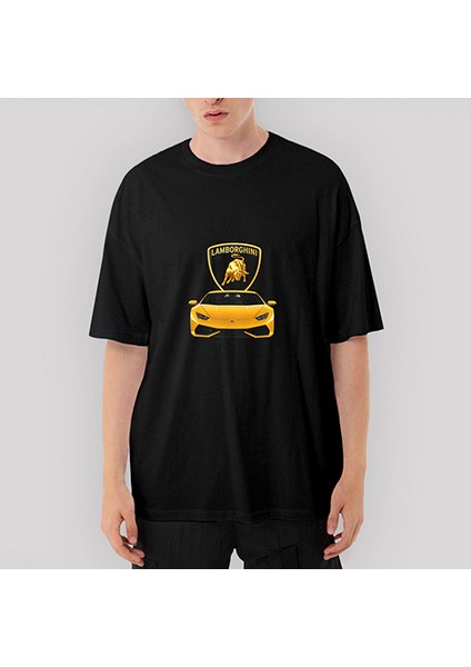 Lamborghni Huracan Oversize Siyah Tişört