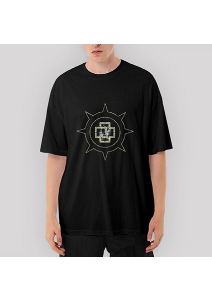 Rammstein Spike Logo Oversize Siyah Tişört