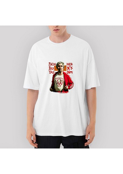 Şener Şen Ben Bu Yaz Neredeydim Oversize Beyaz Tişört
