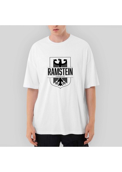 Rammstein Germany Oversize Beyaz Tişört