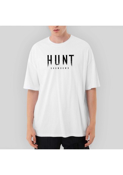 Hunt Showdown Black Text Oversize Beyaz Tişört