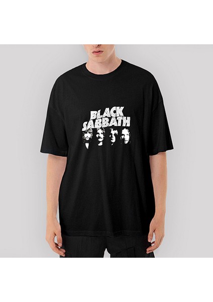 Black Sabbath Group Oversize Siyah Tişört