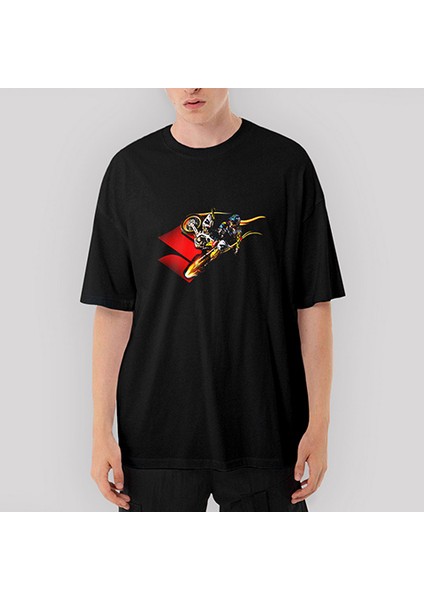 Suzuki Four Oversize Siyah Tişört