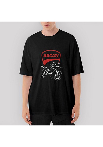 Ducati 848 Evo Black Oversize Siyah Tişört