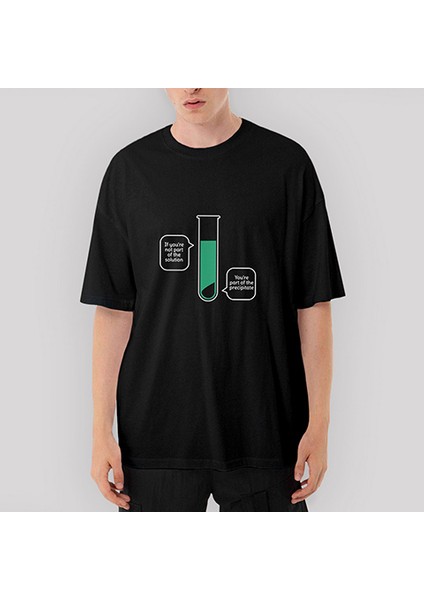 Kimyager Formül Oversize Siyah Tişört