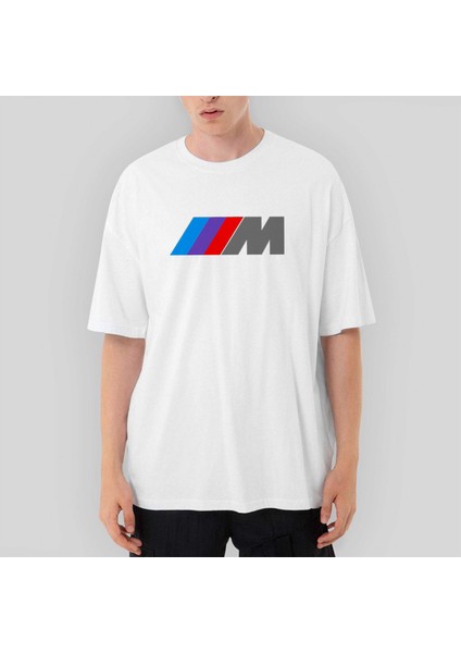 Bmw M Power Logo Oversize Beyaz Tişört
