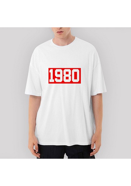 1980 Made Oversize Beyaz Tişört