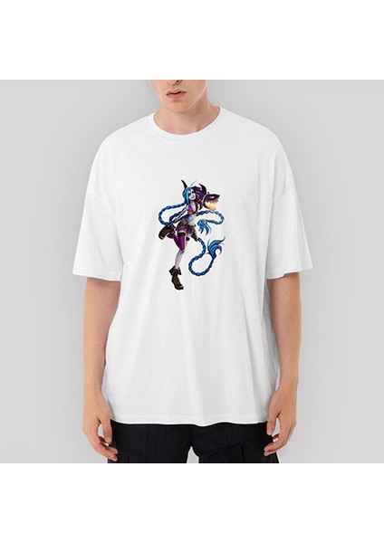 Jinx Crazy Oversize Beyaz Tişört