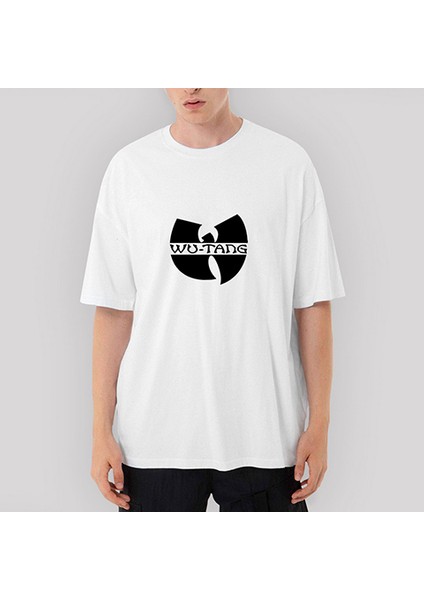 Wu Tang Logo Oversize Beyaz Tişört