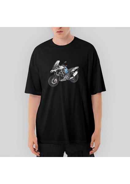 Bmw Gs Blue Oversize Siyah Tişört