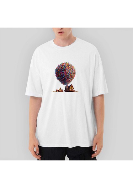 Balloon House Oversize Beyaz Tişört