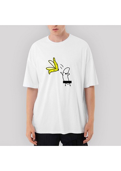 Banana Oversize Beyaz Tişört