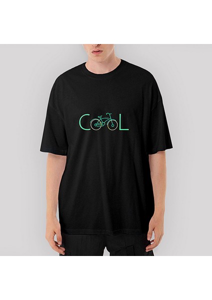 Bisiklet Cool Oversize Siyah Tişört